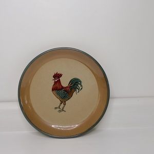 Monroe Saltworks 🐓 Maine USA Pottery 11" Rooster Salt Glaze Dinner Plate